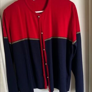 Elegant Red and Black Women's Karen Lesly 2X Sweater